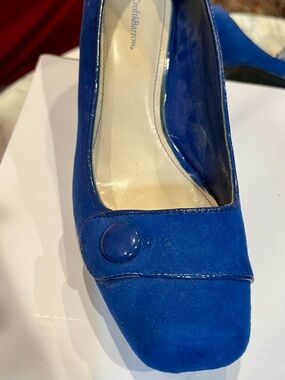 Size 9 Croft & Barrow Royal Blue Suede Women’s Pumps Block Heel Comfort